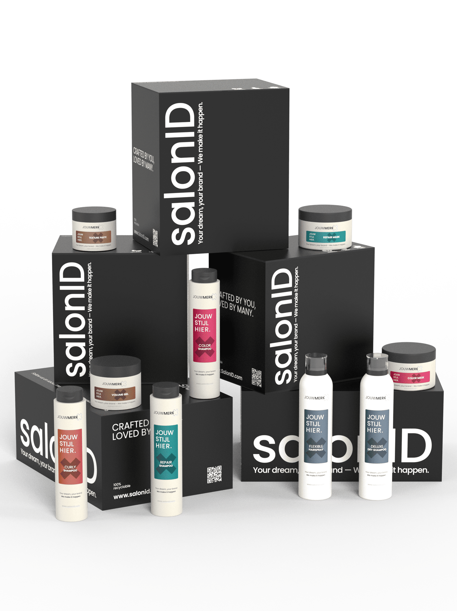 Startpakket Verkoop 36 private label haarproducten SalonID eigen merk voor kappers