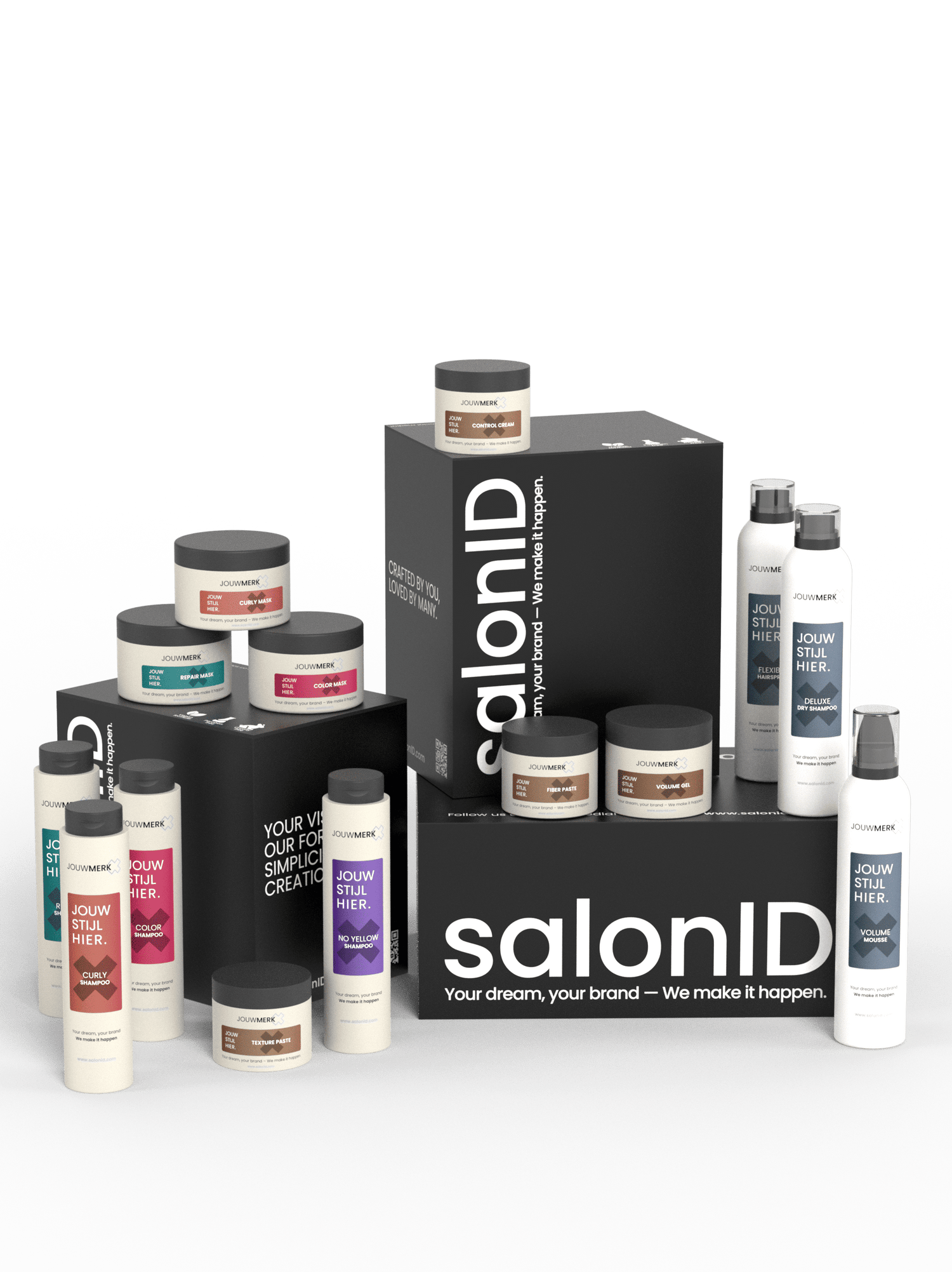 Startpakket Retail Compleet 60 private label haarproducten SalonID eigen merk voor kappers
