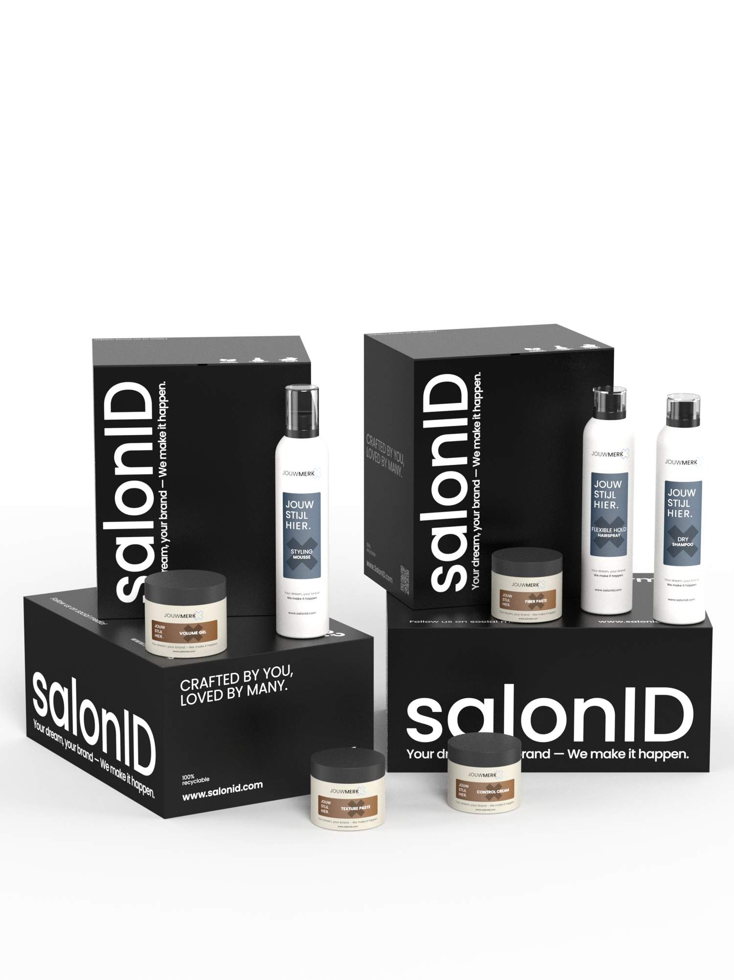 Startpakket Styling Compleet 48 private label stylingproducten SalonID eigen merk voor kappers